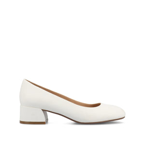 SAAR II VEGAN LEATHER PUMP HEELS IN WIDE - White PU