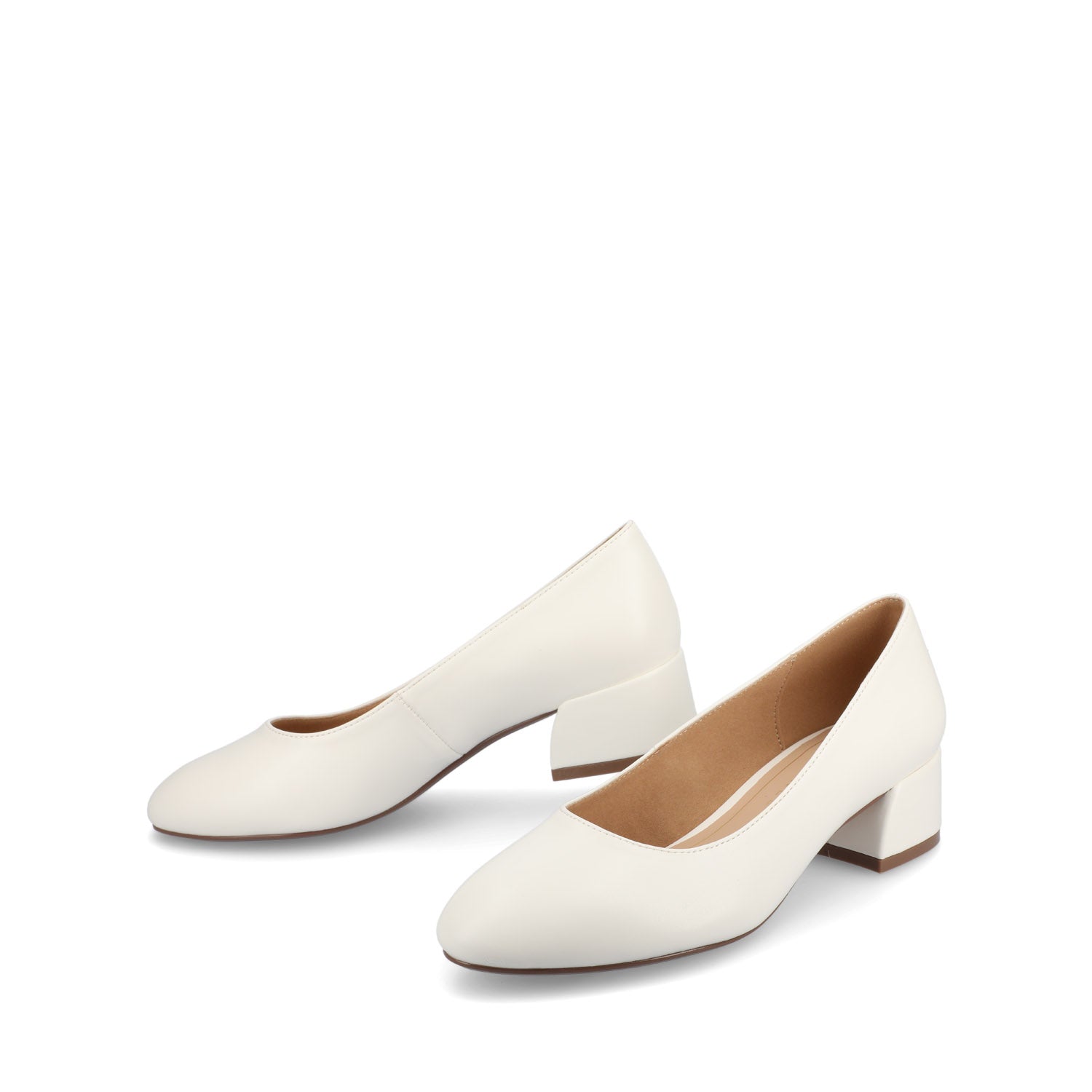 SAAR II BLOCK HEEL PUMPS IN VEGAN LEATHER - White PU