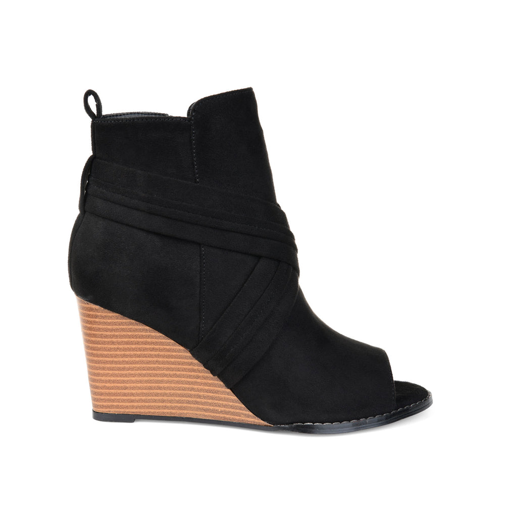 SABEENA WEDGE HEELED BOOTIE IN FAUX SUEDE