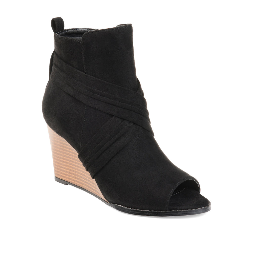 SABEENA WEDGE HEELED BOOTIE IN FAUX SUEDE