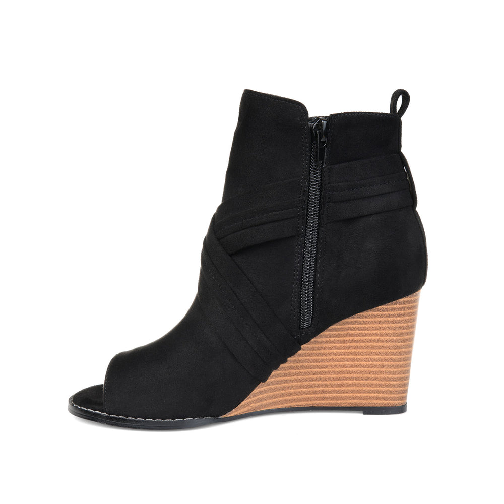 SABEENA WEDGE HEELED BOOTIE IN FAUX SUEDE