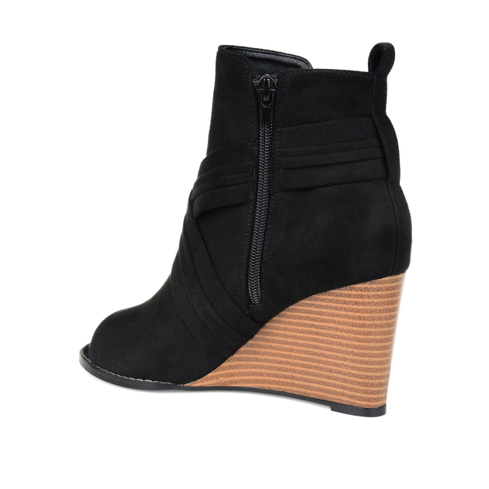 SABEENA WEDGE HEELED BOOTIE IN FAUX SUEDE