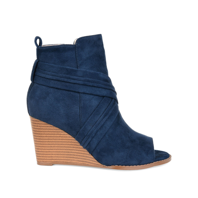 SABEENA WEDGE HEELED BOOTIE IN FAUX SUEDE