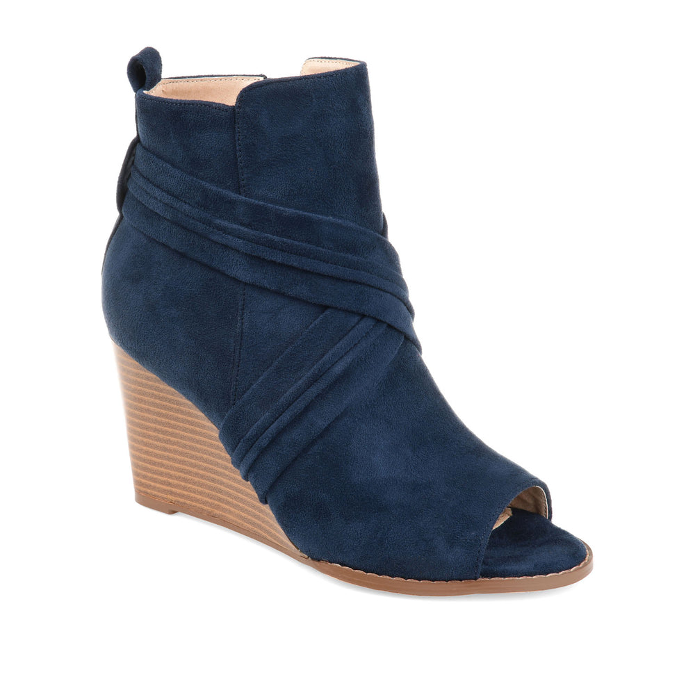 SABEENA WEDGE HEELED BOOTIE IN FAUX SUEDE