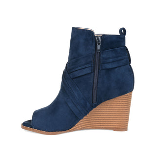 SABEENA WEDGE HEELED BOOTIE IN FAUX SUEDE