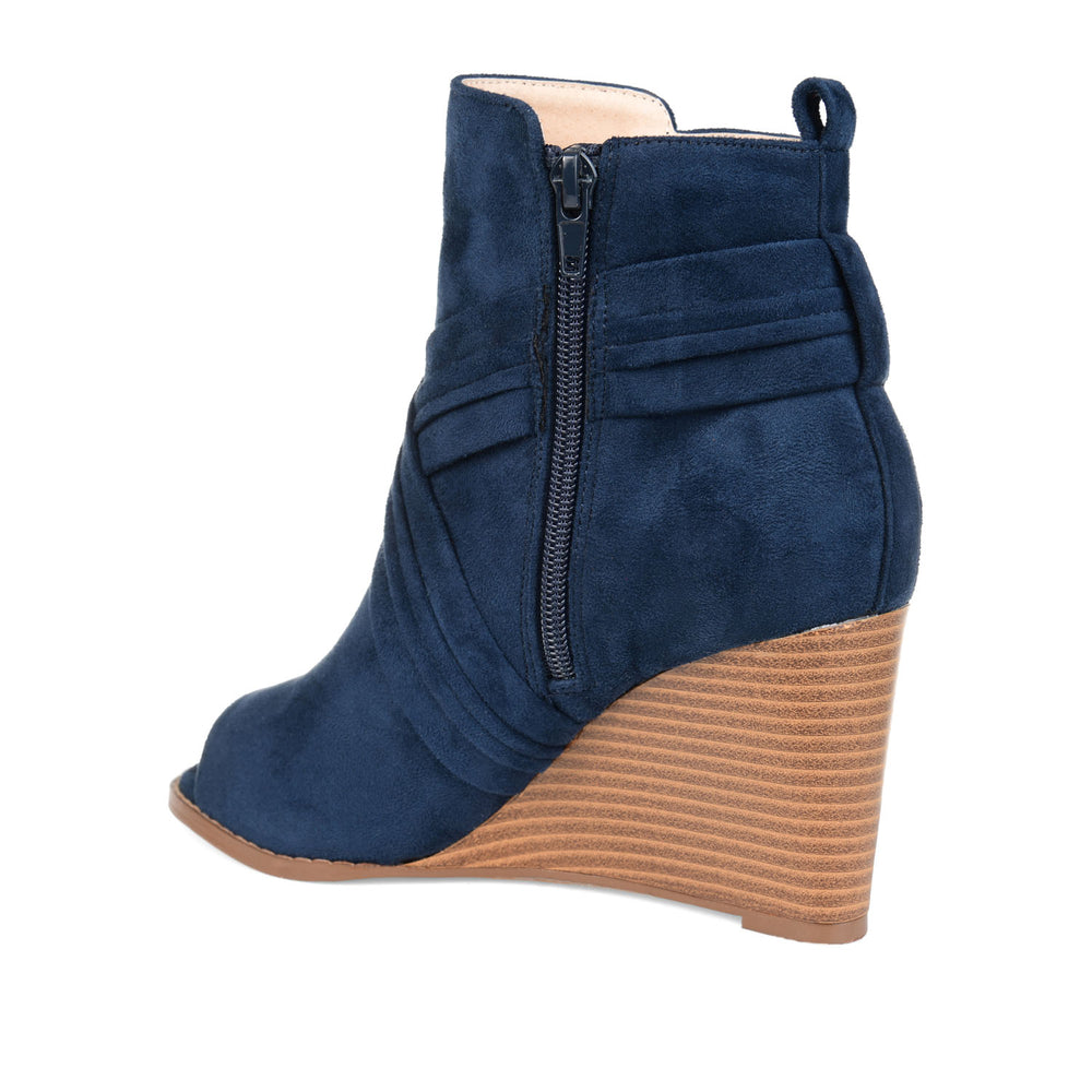 SABEENA WEDGE HEELED BOOTIE IN FAUX SUEDE