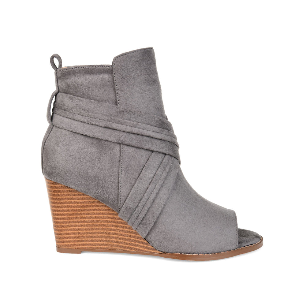 SABEENA WEDGE HEELED BOOTIE IN FAUX SUEDE