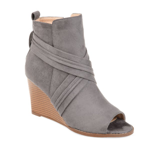 SABEENA WEDGE HEELED BOOTIE IN FAUX SUEDE