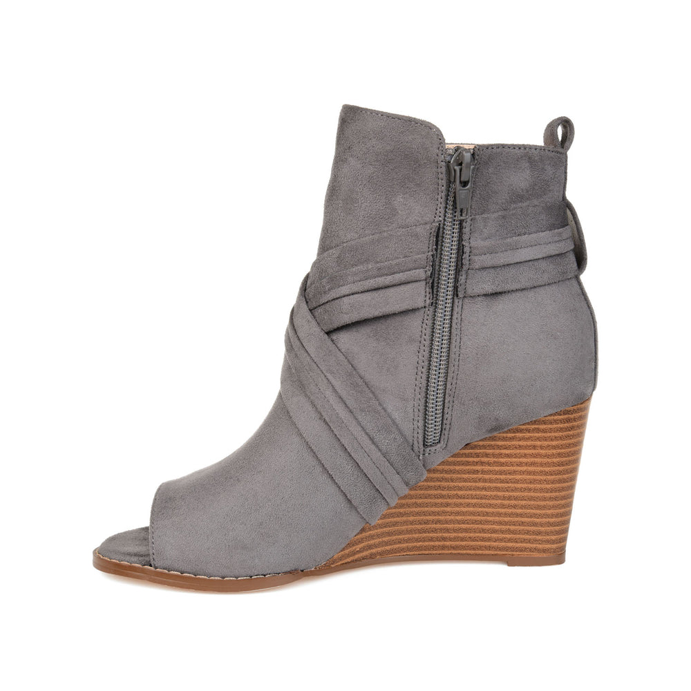 SABEENA WEDGE HEELED BOOTIE IN FAUX SUEDE