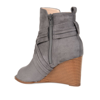 SABEENA WEDGE HEELED BOOTIE IN FAUX SUEDE