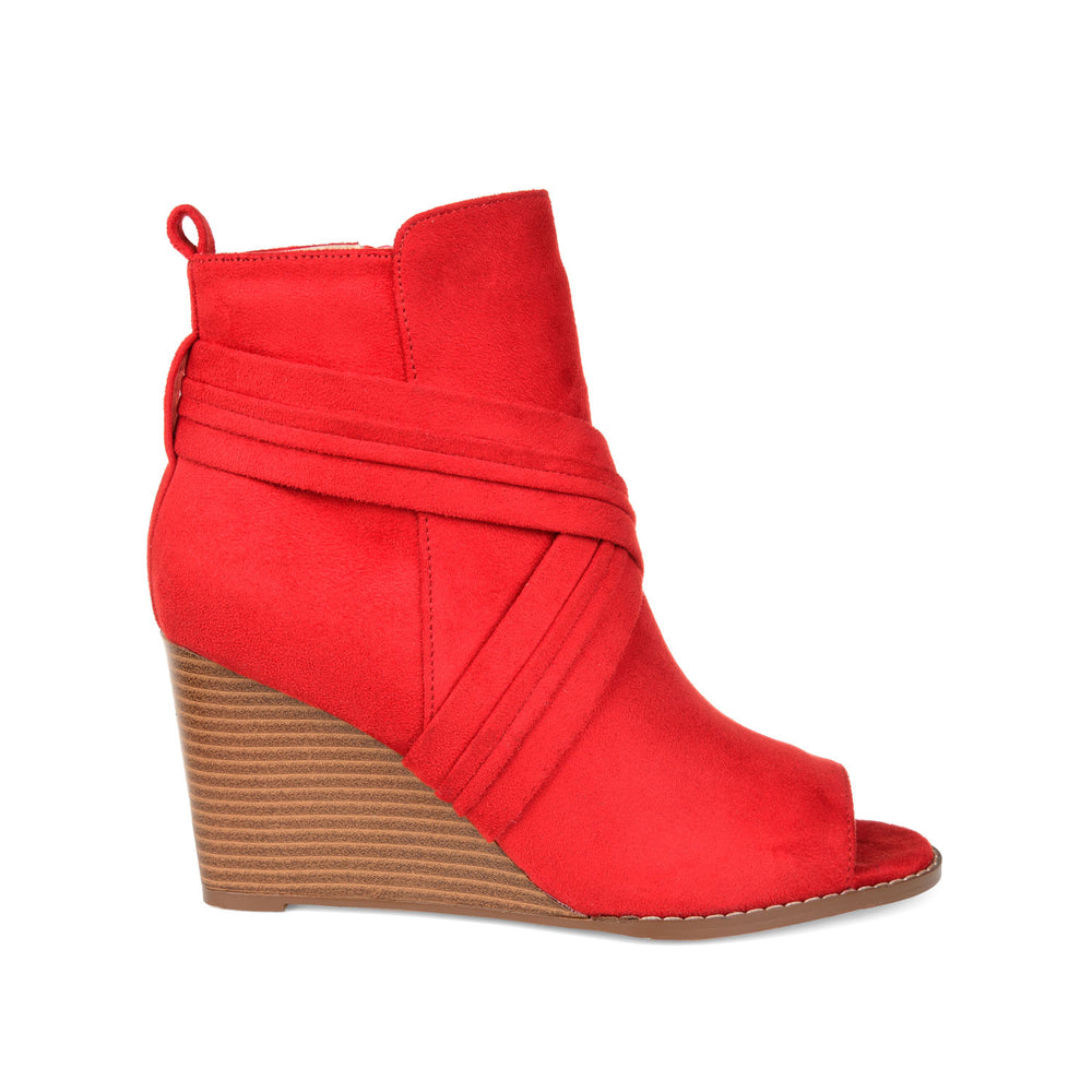 SABEENA WEDGE HEELED BOOTIE IN FAUX SUEDE