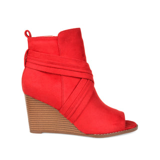 SABEENA WEDGE HEELED BOOTIE IN FAUX SUEDE