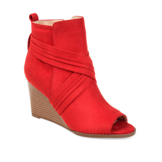 SABEENA WEDGE HEELED BOOTIE IN FAUX SUEDE