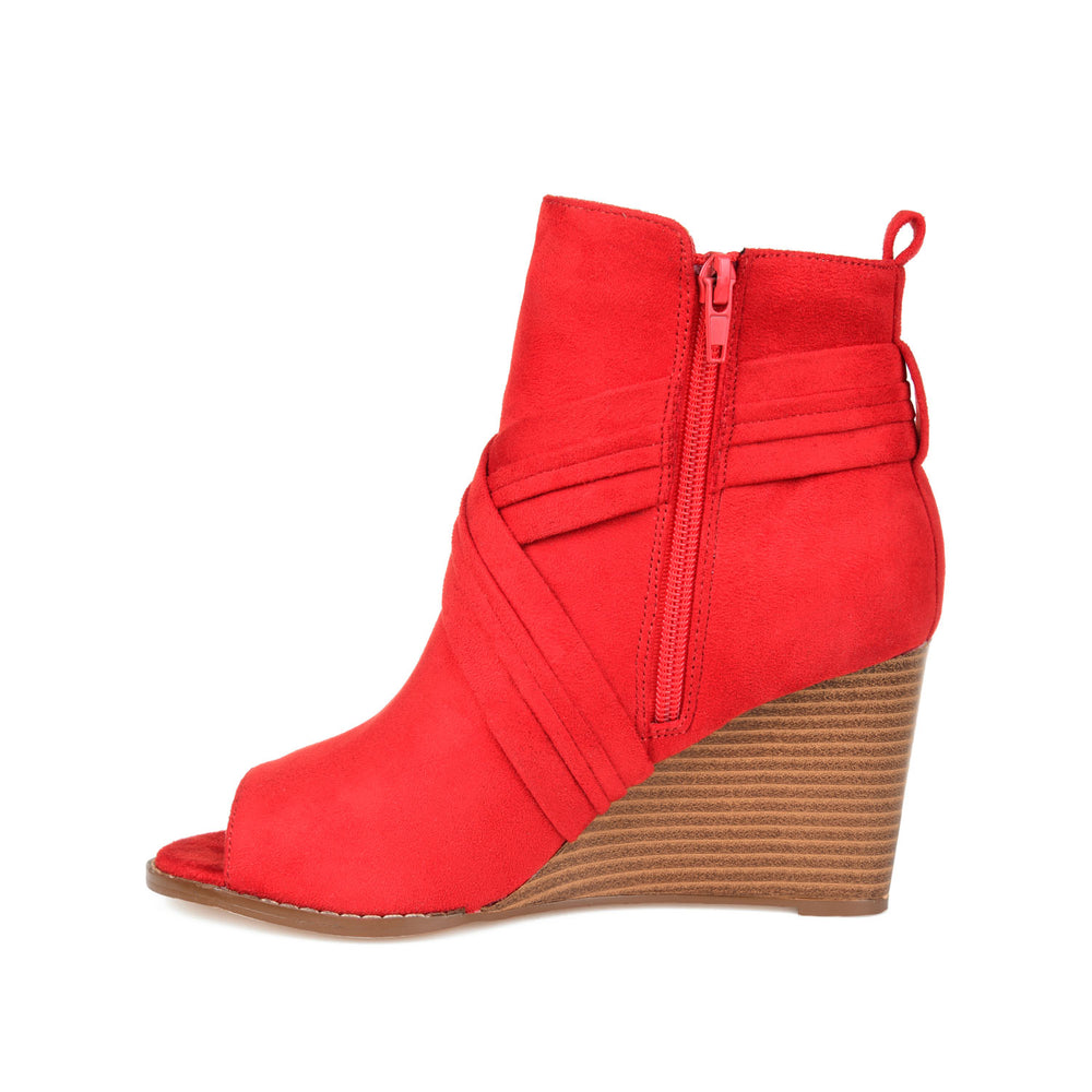 SABEENA WEDGE HEELED BOOTIE IN FAUX SUEDE