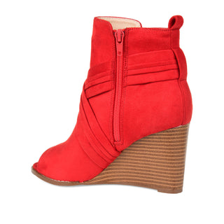 SABEENA WEDGE HEELED BOOTIE IN FAUX SUEDE