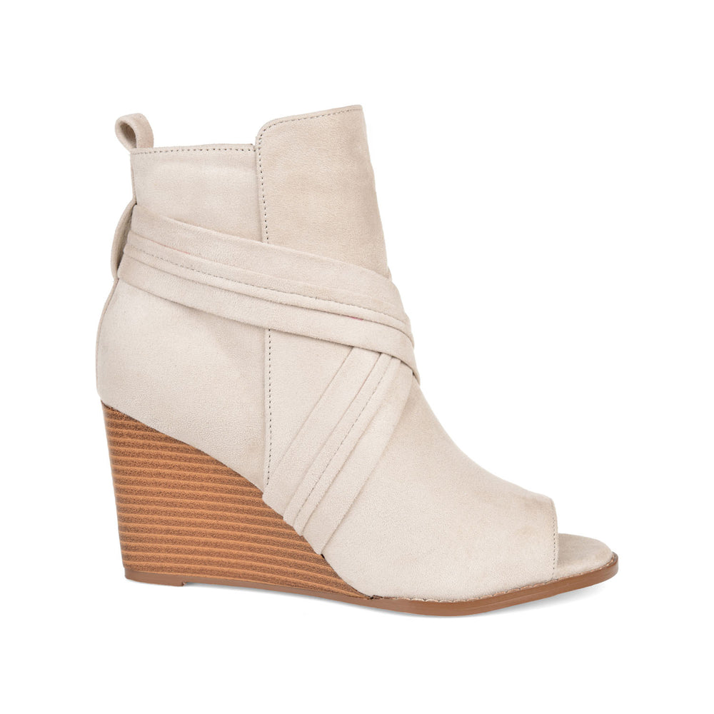 SABEENA WEDGE HEELED BOOTIE IN FAUX SUEDE