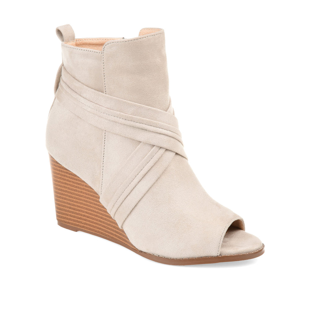 SABEENA WEDGE HEELED BOOTIE IN FAUX SUEDE