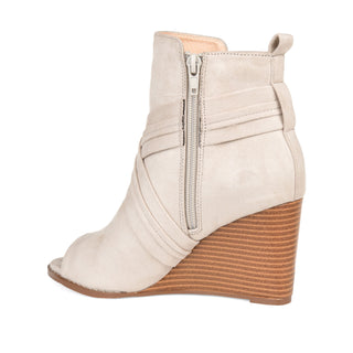 SABEENA WEDGE HEELED BOOTIE IN FAUX SUEDE