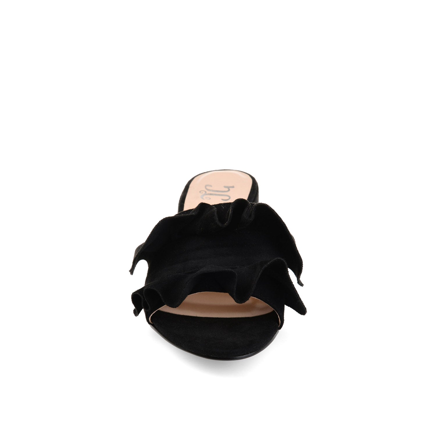 SABICA MULE BLOCK HEELS IN FAUX SUEDE - Black