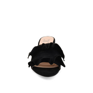 SABICA MULE BLOCK HEELS IN FAUX SUEDE - Black