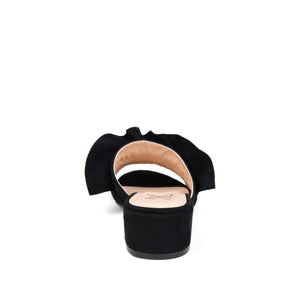 SABICA MULE BLOCK HEELS IN FAUX SUEDE - Black