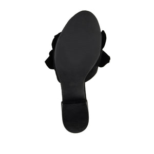 SABICA MULE BLOCK HEELS IN FAUX SUEDE - Black