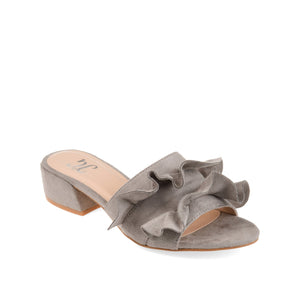 SABICA MULE BLOCK HEELS IN FAUX SUEDE - Grey