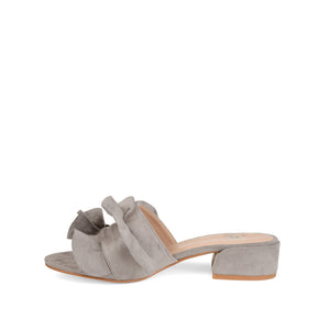 SABICA MULE BLOCK HEELS IN FAUX SUEDE - Grey