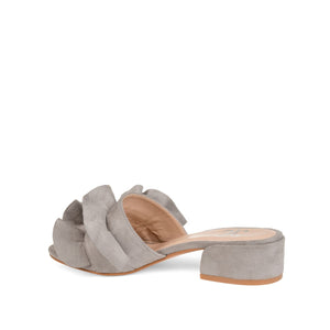 SABICA MULE BLOCK HEELS IN FAUX SUEDE - Grey