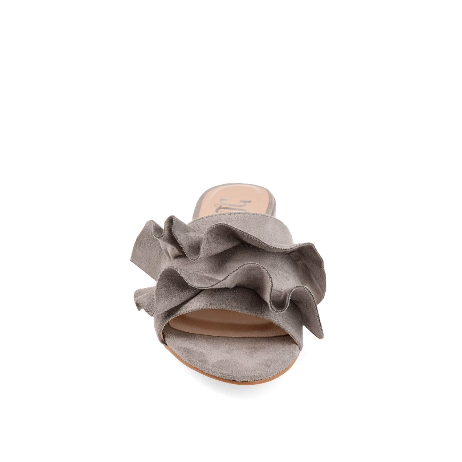 SABICA MULE BLOCK HEELS IN FAUX SUEDE - Grey