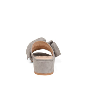 SABICA MULE BLOCK HEELS IN FAUX SUEDE - Grey