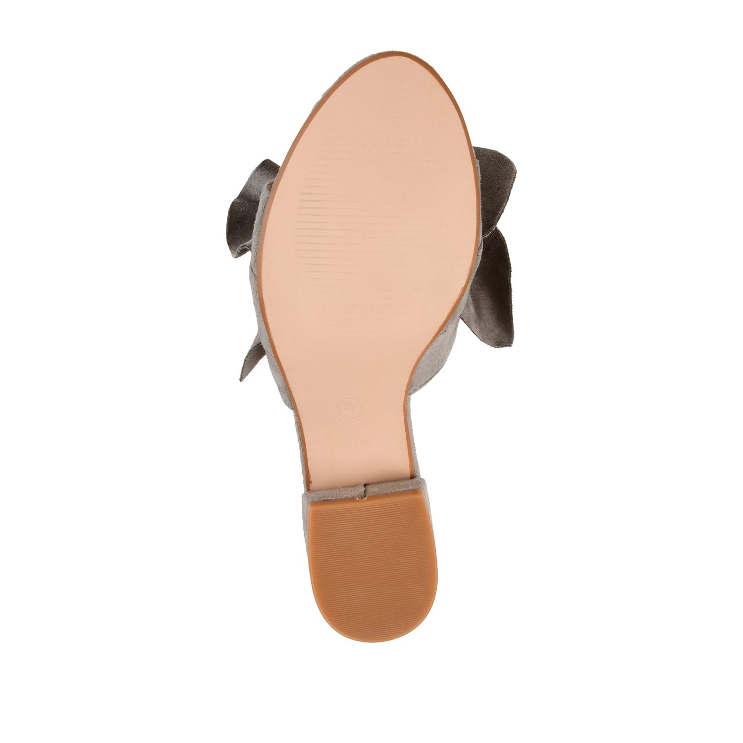 SABICA MULE BLOCK HEELS IN FAUX SUEDE - Grey