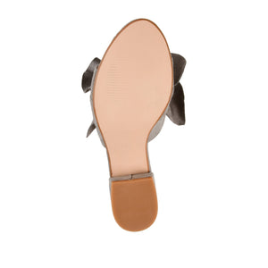 SABICA MULE BLOCK HEELS IN FAUX SUEDE - Grey