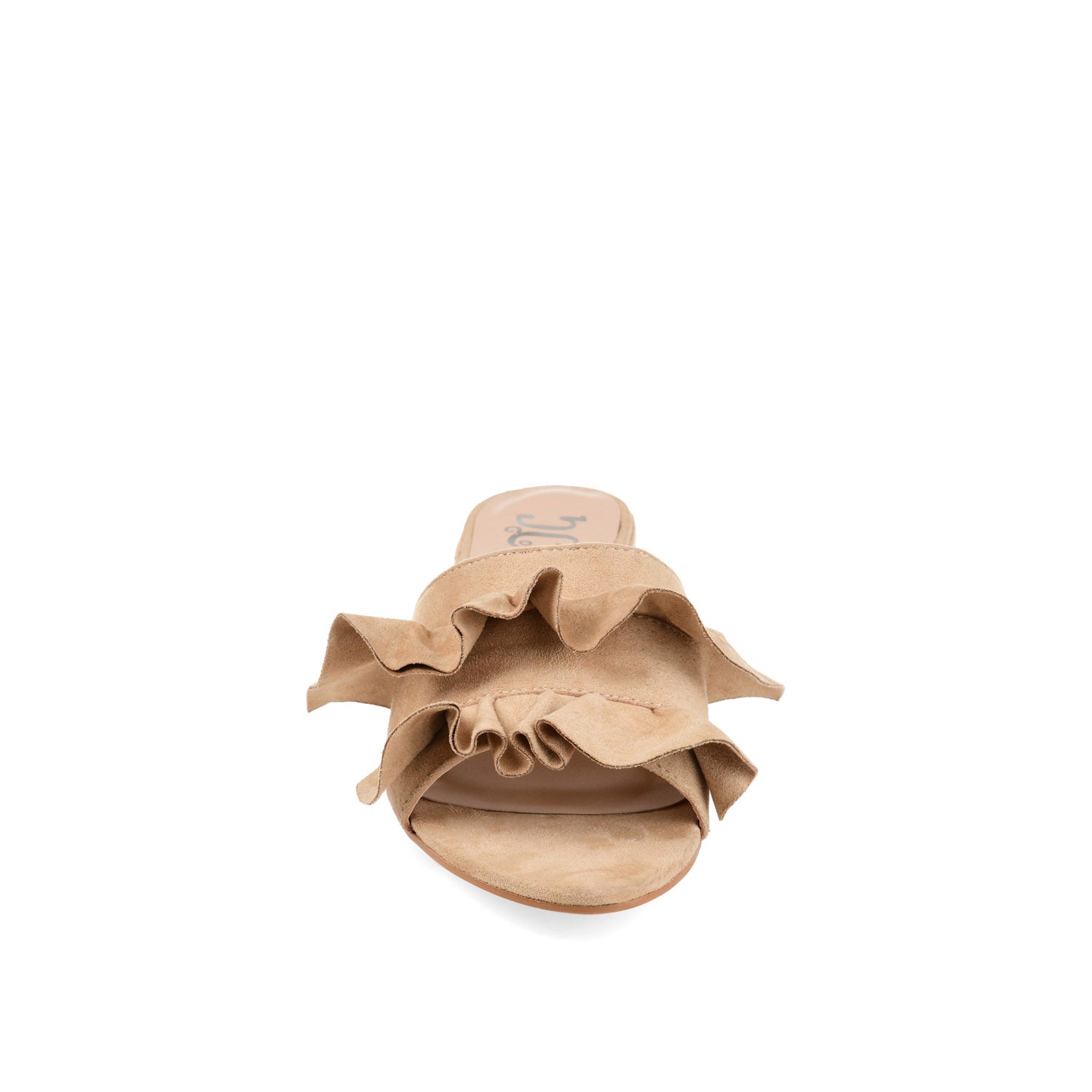 SABICA MULE BLOCK HEELS IN FAUX SUEDE - Nude