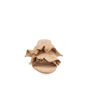 SABICA MULE BLOCK HEELS IN FAUX SUEDE - Nude