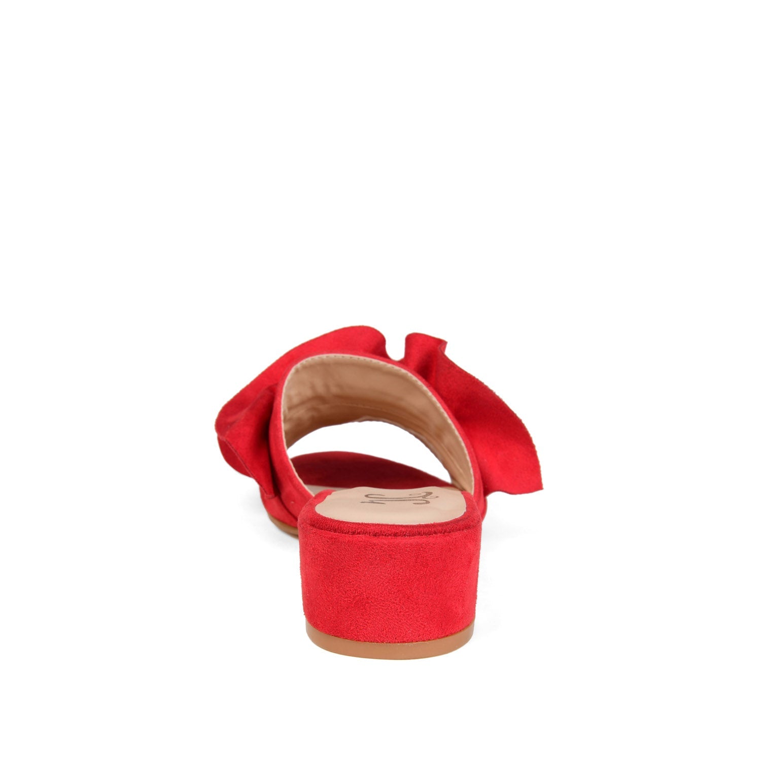 SABICA MULE BLOCK HEELS IN FAUX SUEDE - Red