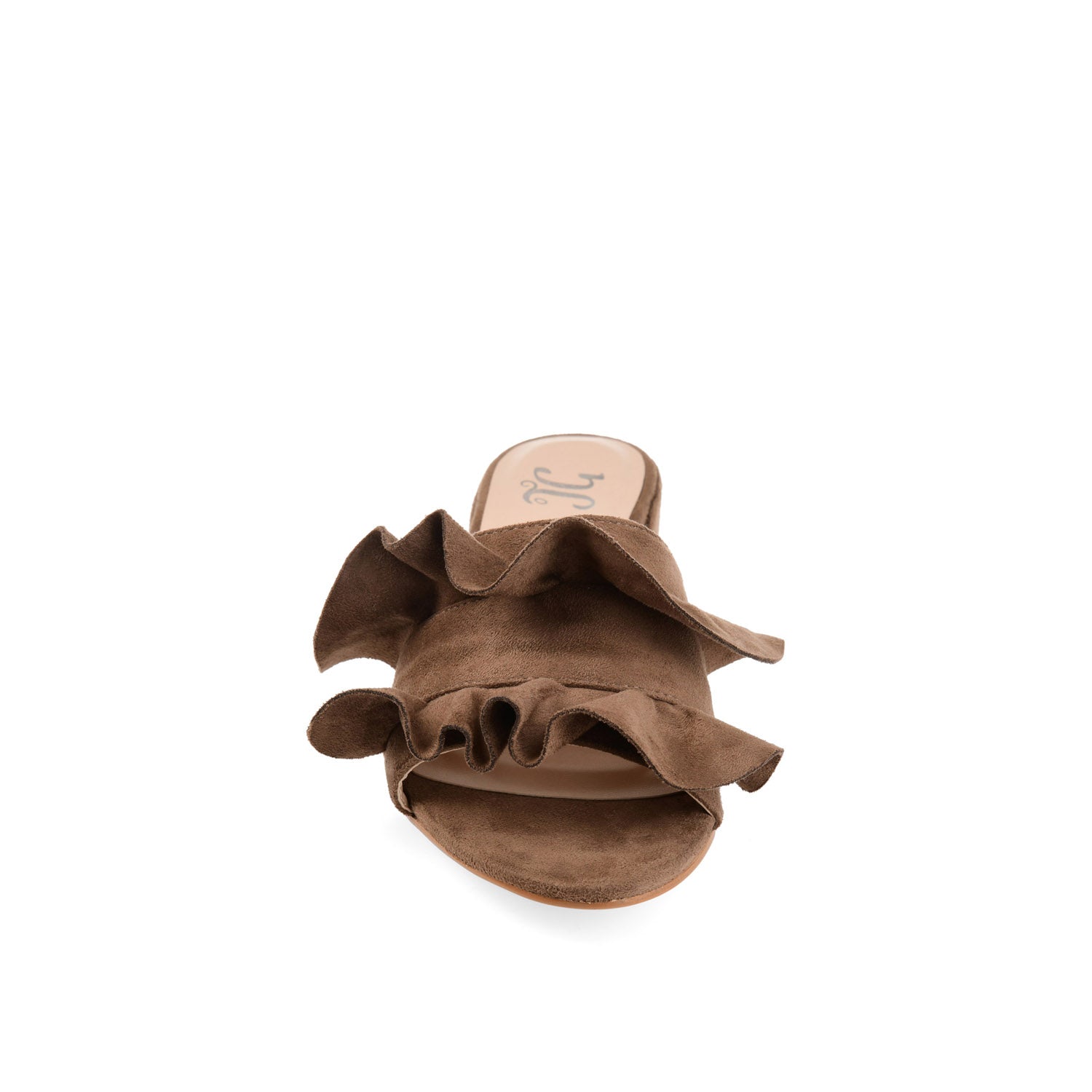 SABICA MULE BLOCK HEELS IN FAUX SUEDE - Taupe