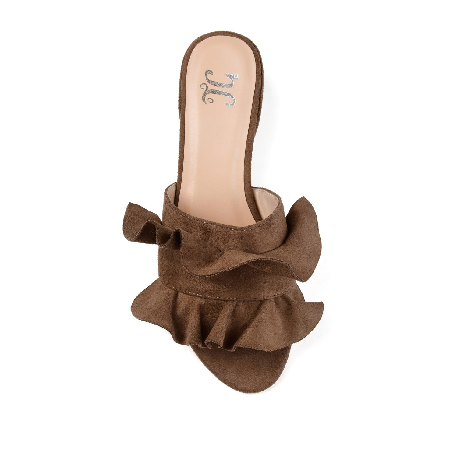 SABICA MULE BLOCK HEELS IN FAUX SUEDE - Taupe