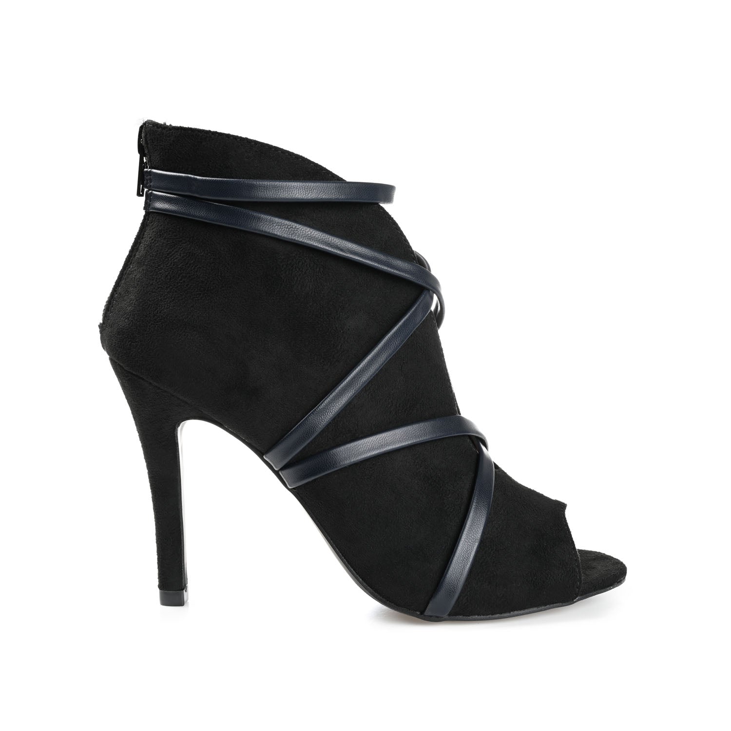 SAMARA STILETTO HEELED BOOTIES IN FAUX SUEDE - Black