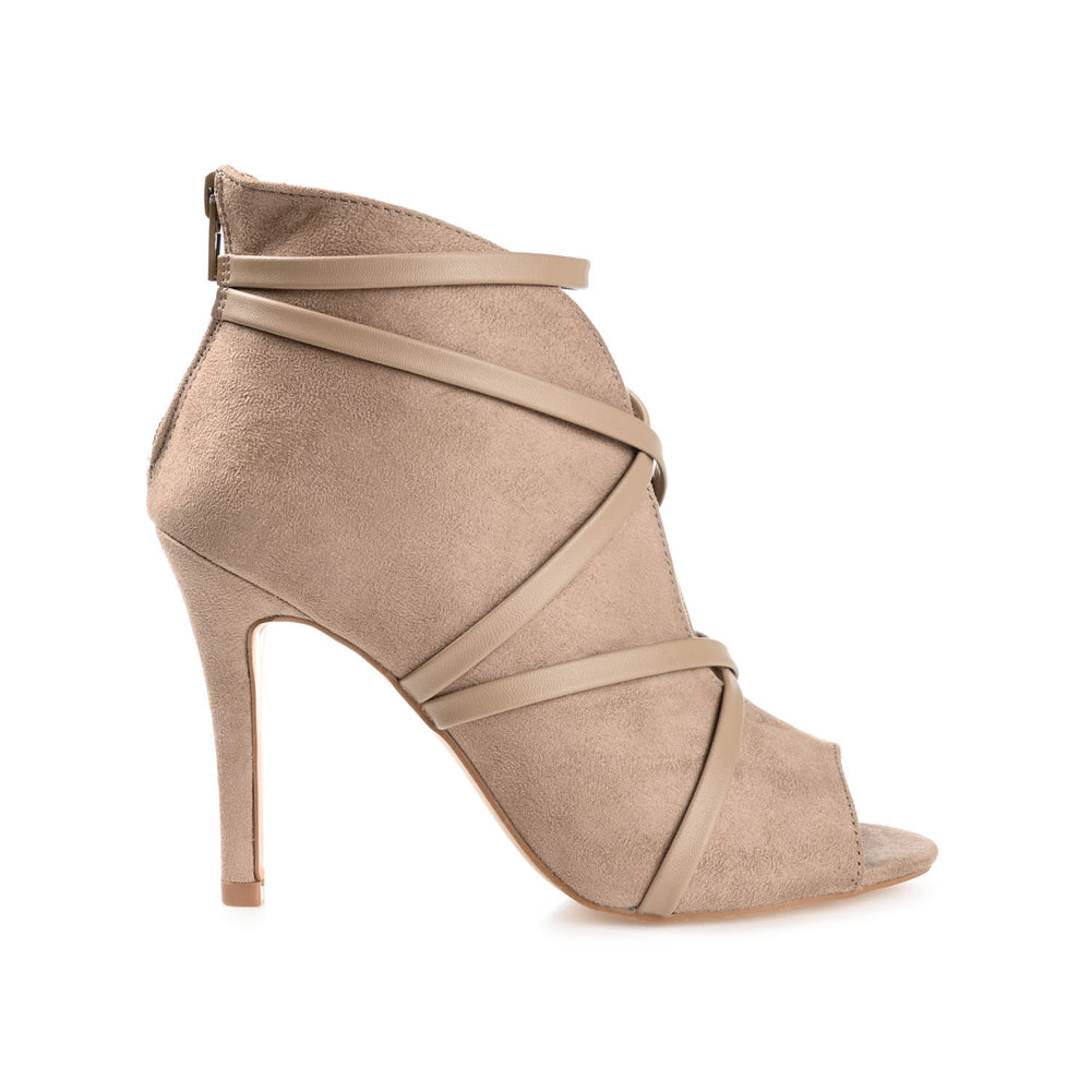 SAMARA STILETTO HEELED BOOTIES IN FAUX SUEDE