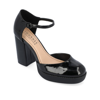 SAMARR D'ORSAY PLATFORM HEELS IN PATENT