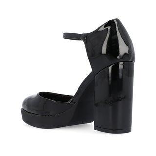 SAMARR D'ORSAY PLATFORM HEELS IN PATENT