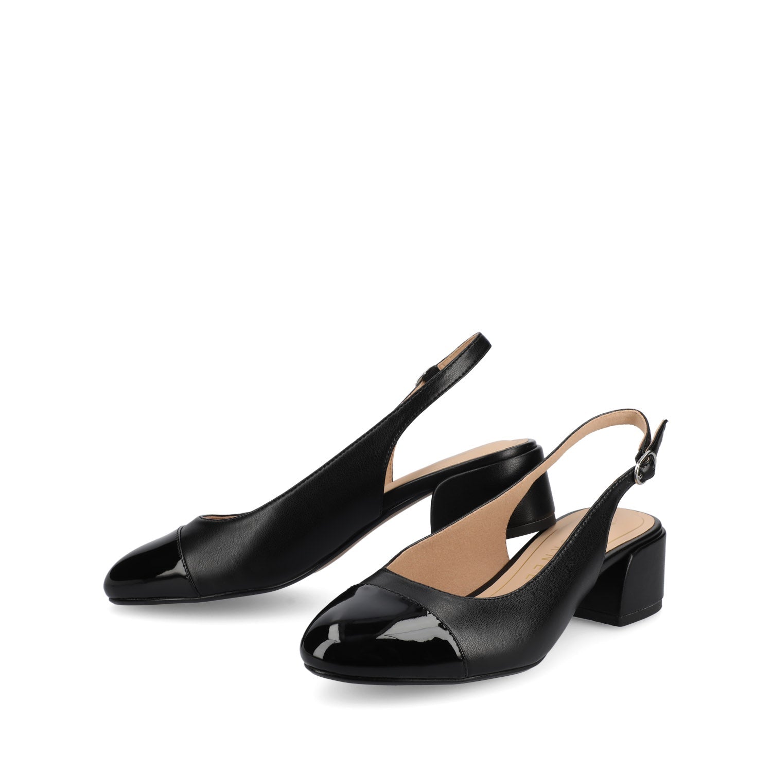 SAMMIE BLOCK HEELS IN VEGAN LEATHER - Black PU