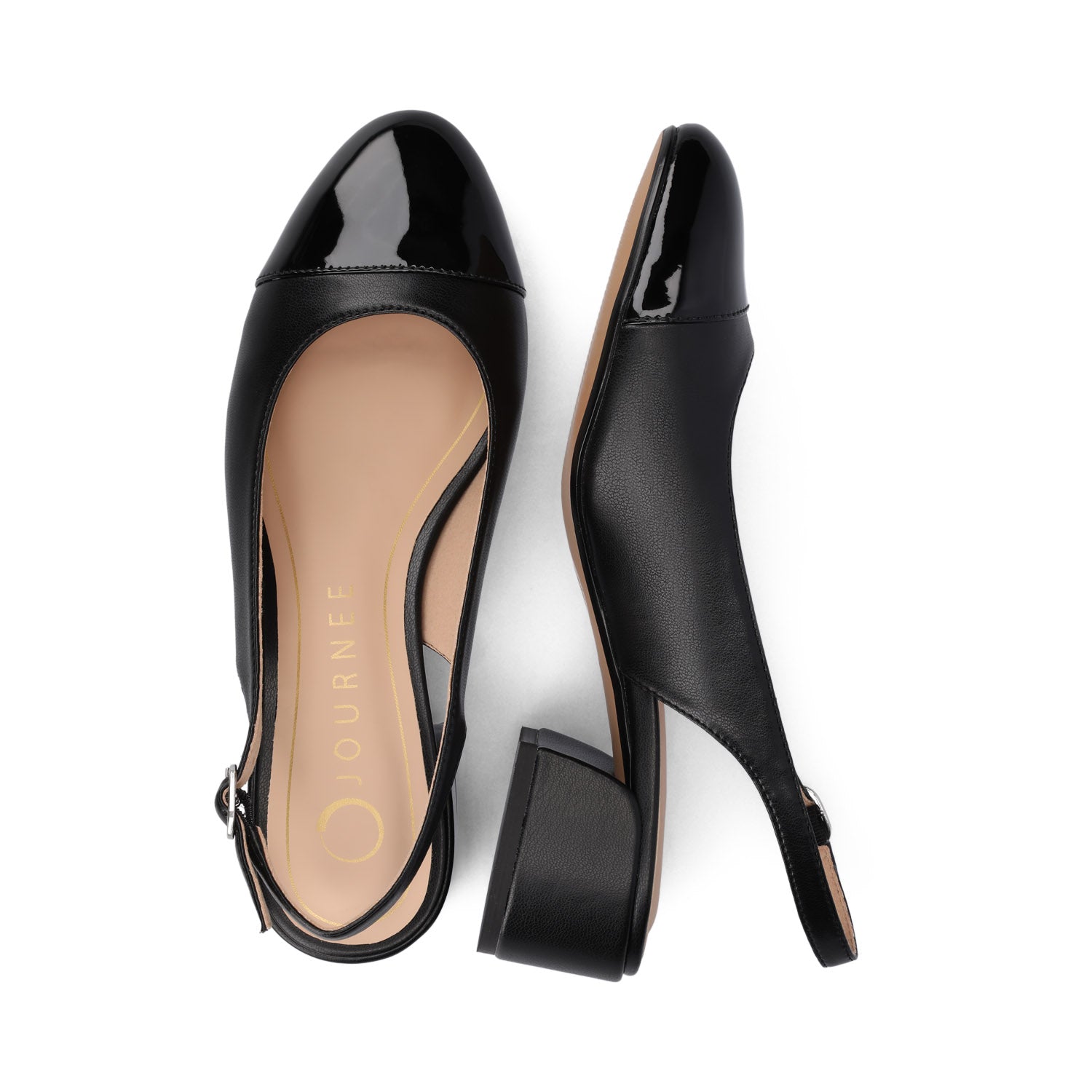 SAMMIE BLOCK HEELS IN VEGAN LEATHER - Black PU