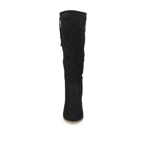 SANORA KNEE HIGH BOOTS IN FAUX SUEDE - Black