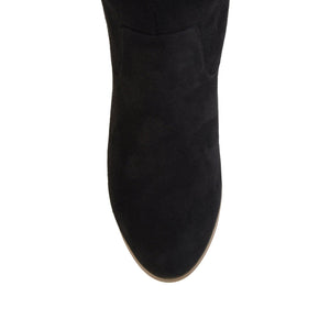 SANORA KNEE HIGH BOOTS IN FAUX SUEDE - Black