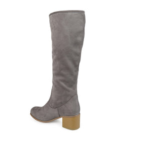 SANORA KNEE HIGH BOOTS IN FAUX SUEDE - Grey