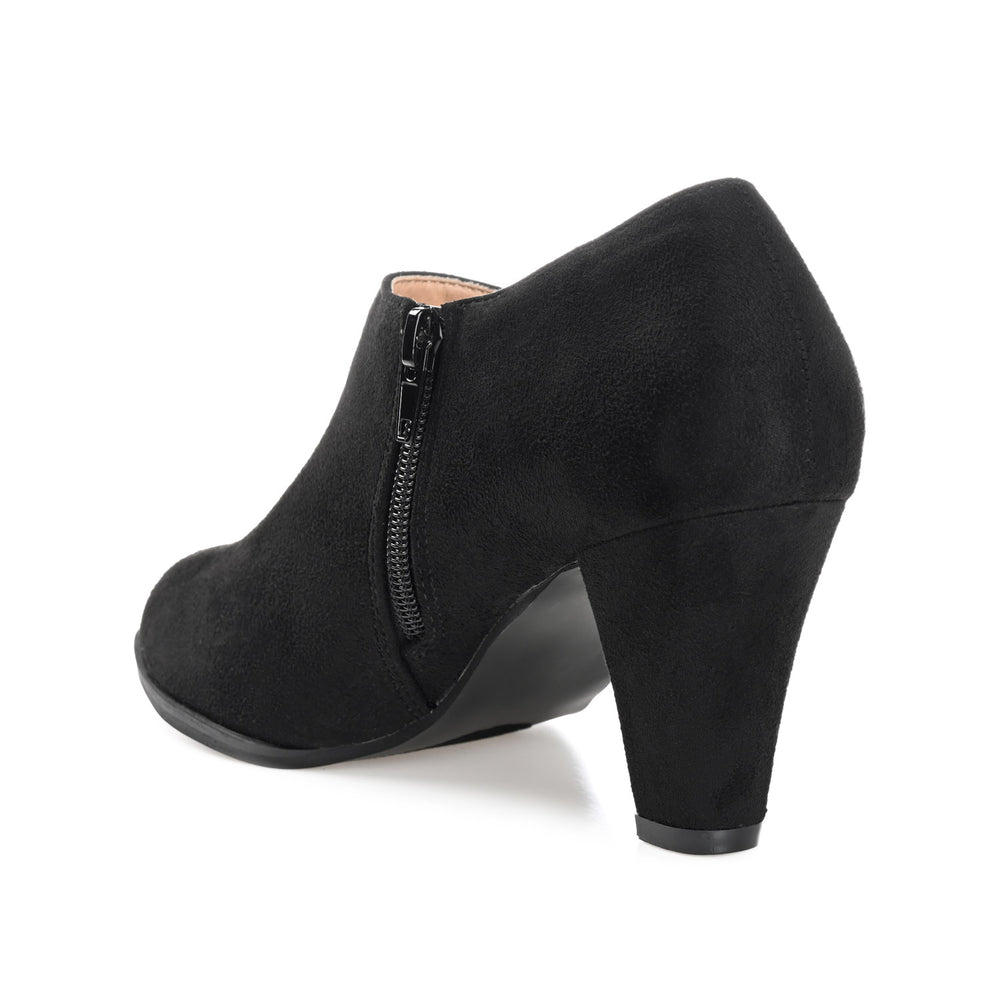 SANZI ZIP-UP BOOTIES IN FAUX SUEDE