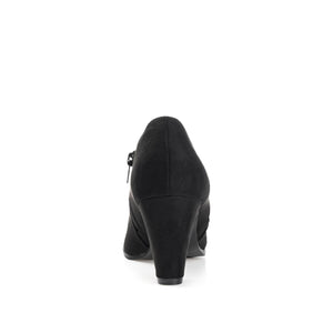 SANZI ZIP-UP BOOTIES IN WIDE - Black