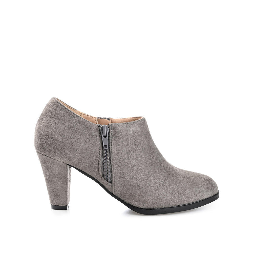 SANZI ZIP-UP BOOTIES IN FAUX SUEDE